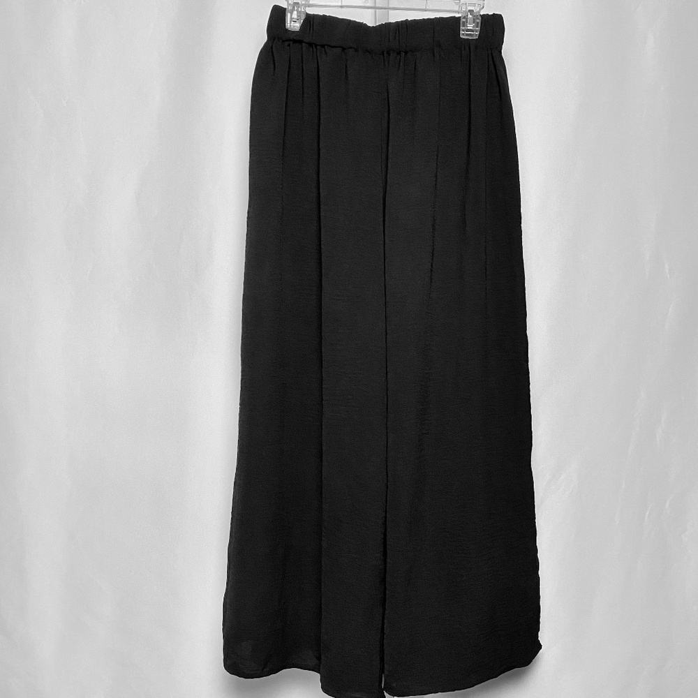 NWT Dazy Womenʻs Black Lightweight Wide Leg Elastic Waist Pull on Dress Pants XL